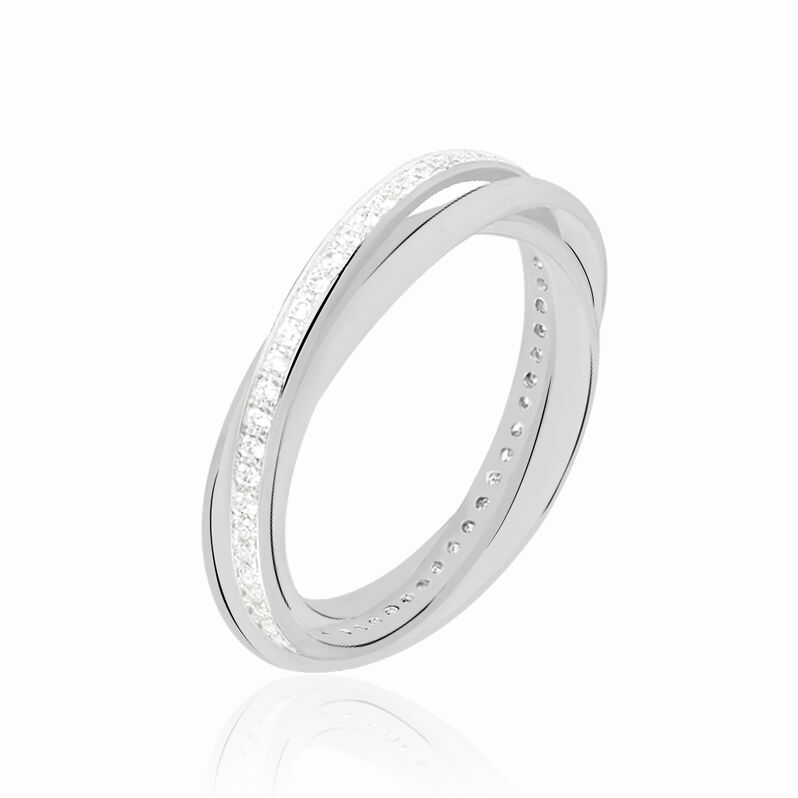Bague Arnaude Argent Blanc Oxyde De Zirconium - Spannringe Damen | OROVIVO