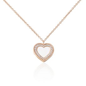 Damen Halskette Silber 925 Rosé Vergoldet 47 cm  - Herzketten Damen | OROVIVO