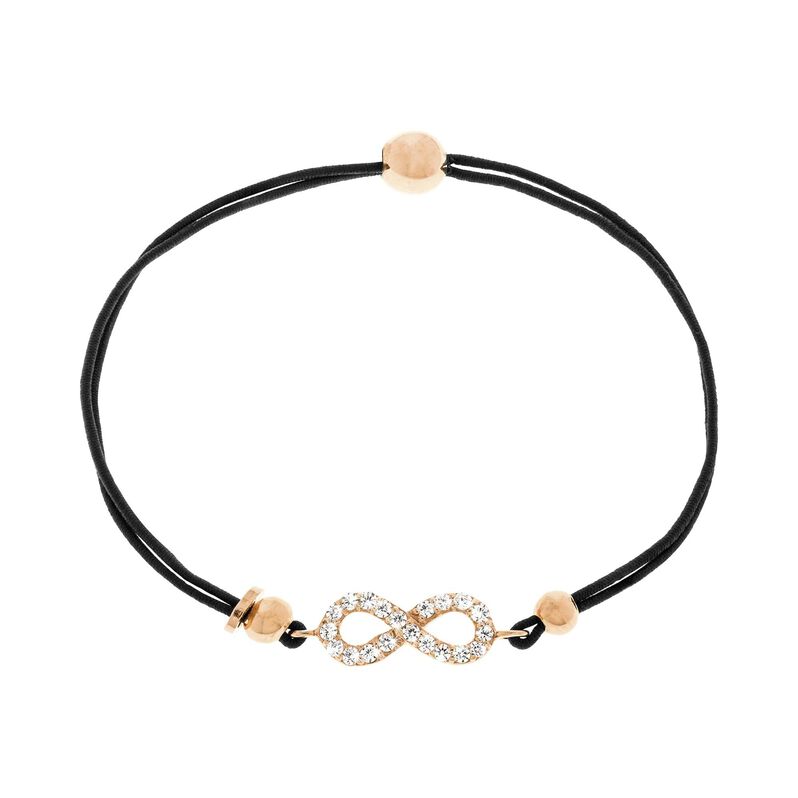 Bracciale infinito in argento dorato cordino e zirconi - Spannringe Damen | OROVIVO