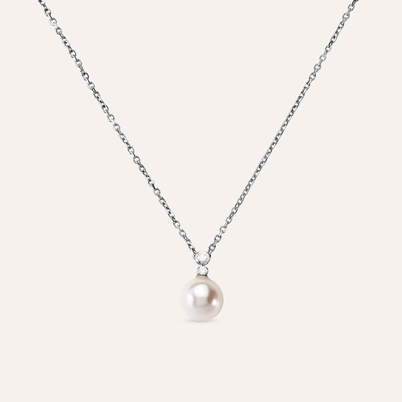Collana Silver Pearls Argento Rodiato Cubic Zirconia - Spannringe Damen | OROVIVO