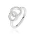 VALERIA Damen Ring Silber 925 Zirkonia Wei&szlig; Doppelkreis