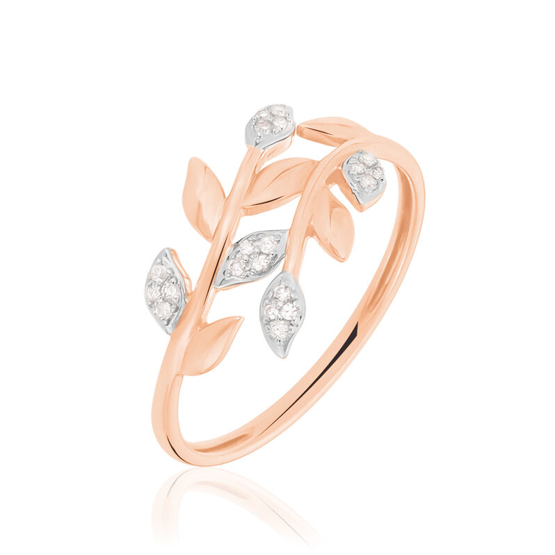 Bague Or Rose Emelyne Et Diamant - Spannringe Damen | OROVIVO