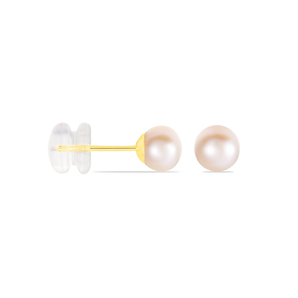 Damen Perlenohrringe Gold 375 Zuchtperle 5-5,5mm - Ohrstecker Damen | OROVIVO