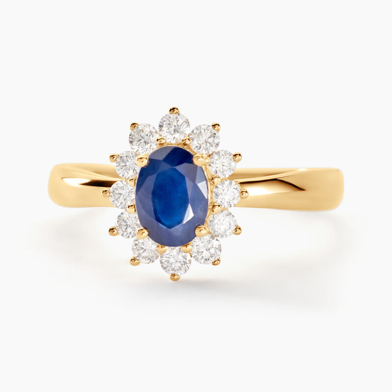 Bague Or Jaune Saphir Diamants - Spannringe Damen | OROVIVO