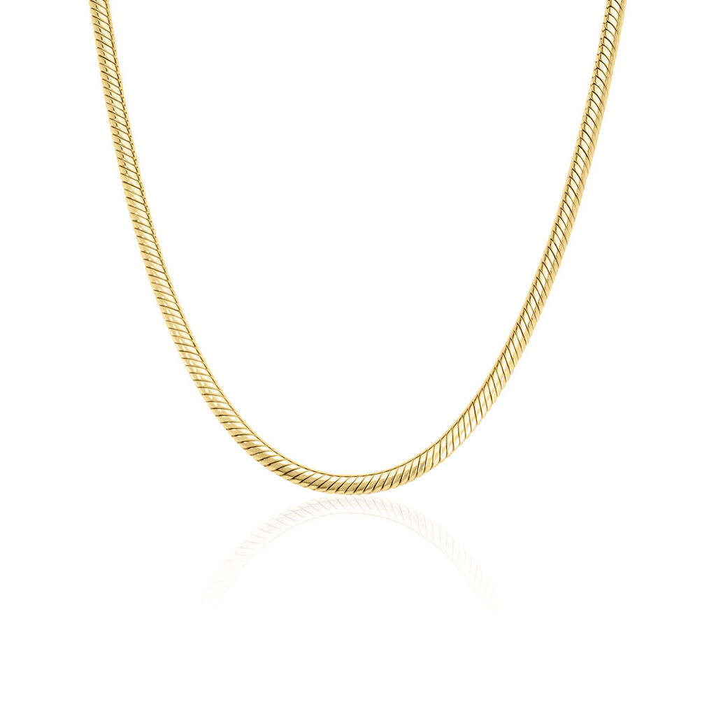 LEANDRA Damen Collier Silber vergoldet 925 B 3 mm