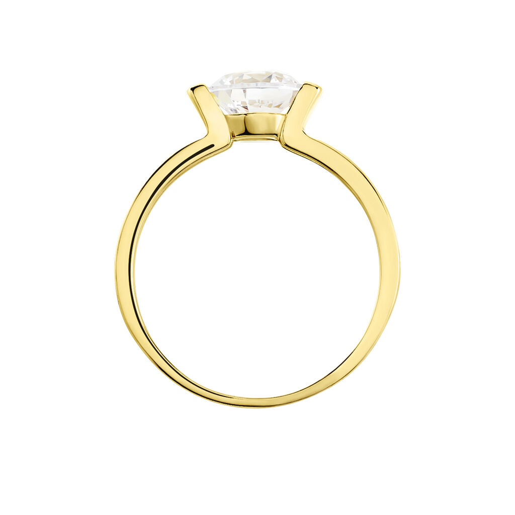 ZINNA 2 Damen Ring Gold 375 (9 Karat) Zirkonia Wei&szlig; B 3 mm