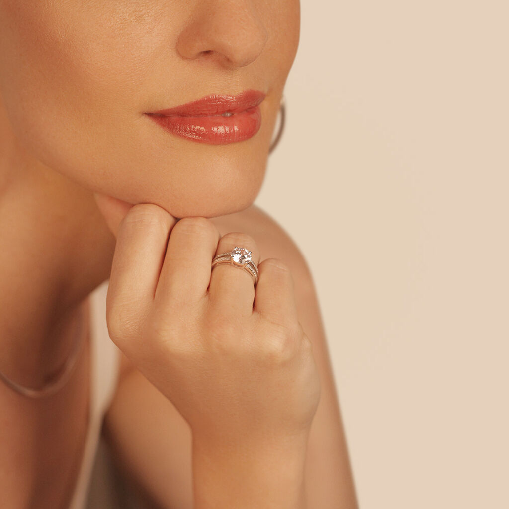 Damen Ring Weißgold 375 Zirkonia Anthyme  - Verlobungsringe Damen | OROVIVO