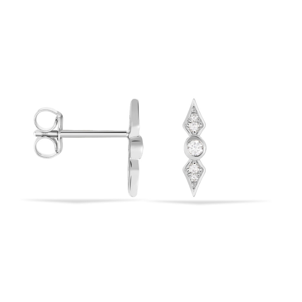 Damen Ohrstecker Silber 925 Zirkonia Raute Julia 2  - Ohrstecker Damen | OROVIVO