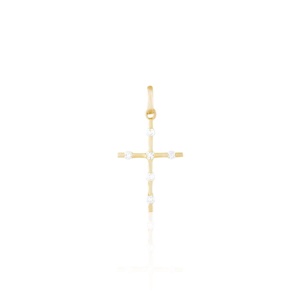 Kreuz Anhänger Gold 375 Zirkonia Esther - Kreuzanhänger Familie | OROVIVO