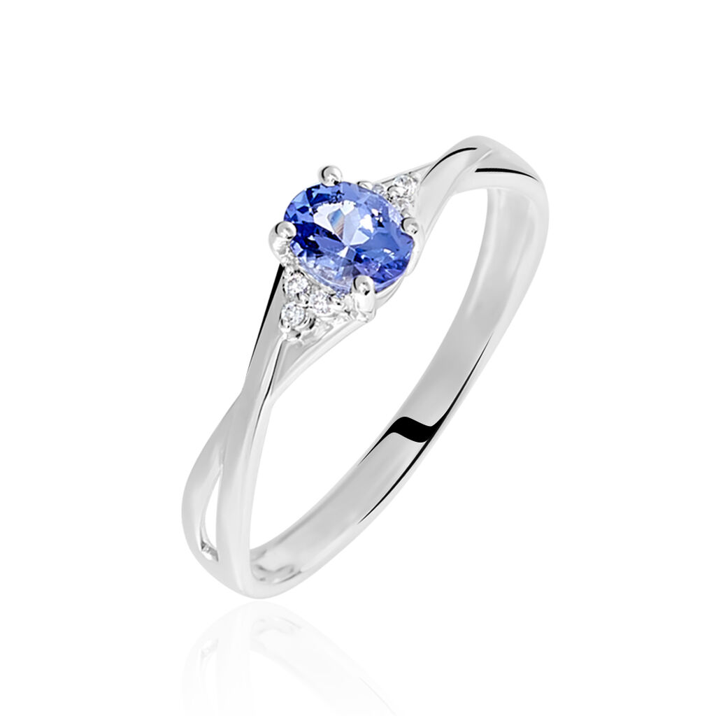 Bague Or Weiss Xaviera Tanzanite Croise Oxyde - Spannringe Damen | OROVIVO