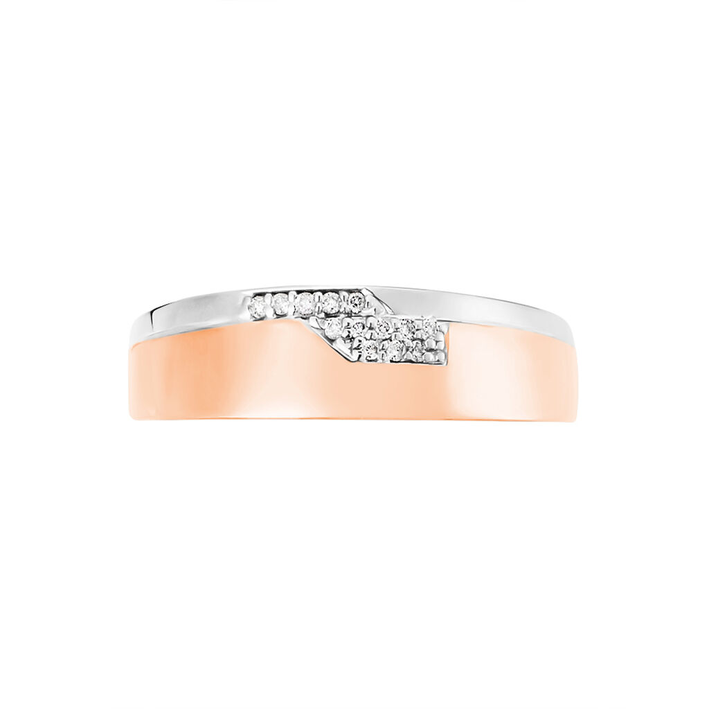 Damen Ring Gold Bicolor 375 Diamant 0,04ct Fada  - Ringe mit Stein Damen | OROVIVO