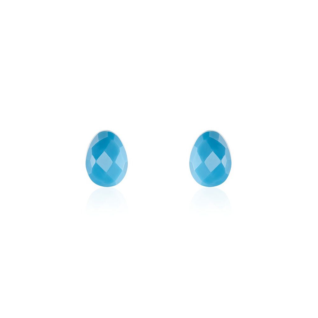 LORA Damen Ohrstecker Silber vergoldet 925 T&uuml;rkis T&uuml;rkis 2 ct