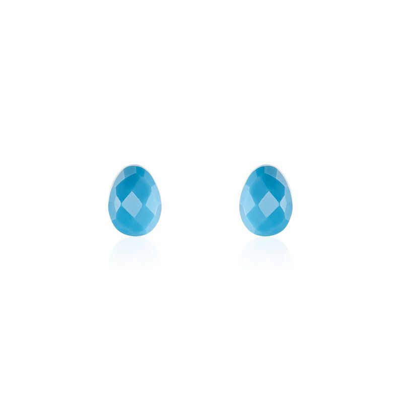 LORA Damen Ohrstecker Silber vergoldet 925 T&uuml;rkis T&uuml;rkis 2 ct - Ohrstecker Damen | OROVIVO