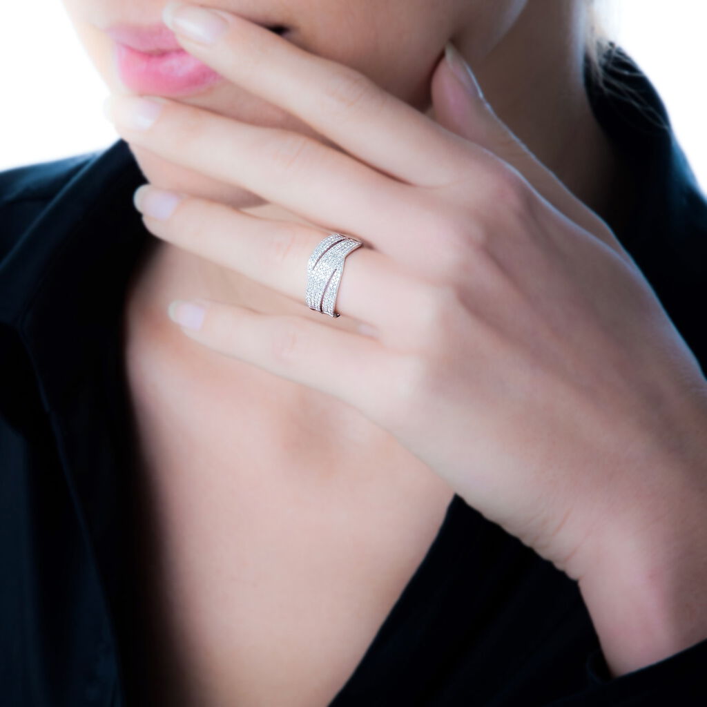 Bague Doriana Or Blanc Diamant - Spannringe Damen | OROVIVO
