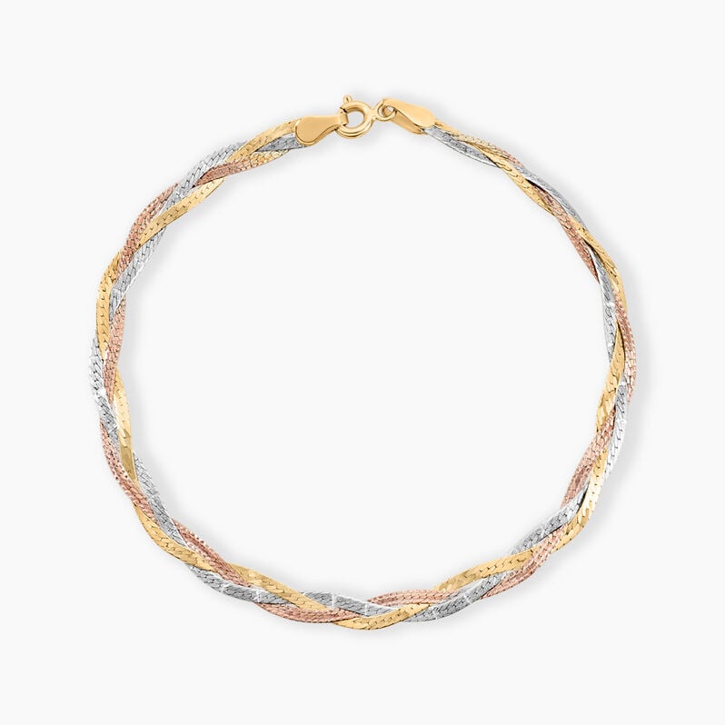 Bracelet Jasmin Tresse Or Tricolore - Spannringe Damen | OROVIVO