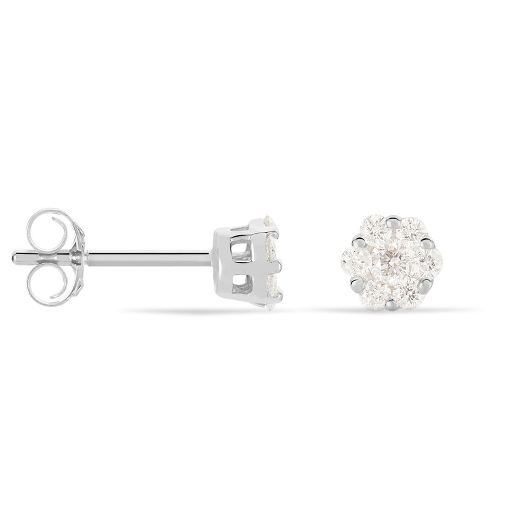 MERULA Damen Ohrstecker Wei&szlig;gold 375 (9 Karat) Diamant Wei&szlig; 0,14 ct