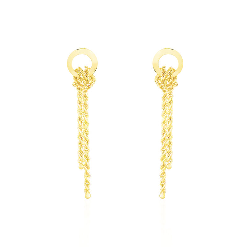 Damen Ohrstecker Lang Gold 375 Kordel Zephanja - Ohrringe Damen | OROVIVO