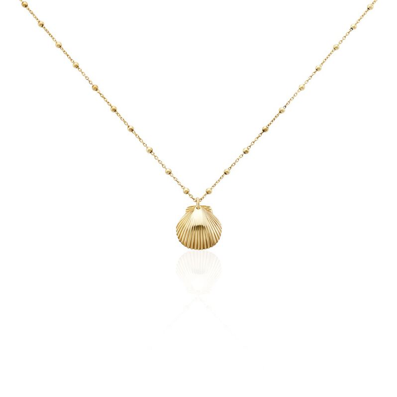 WERITA Damen Collier Silber vergoldet 925 Muschel B 0,8 mm - Halsketten Damen | OROVIVO