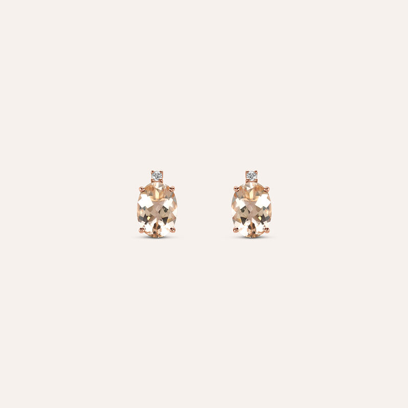 Orecchini Lobo Punto Luce Jasmine Oro Rosa Morganite Diamante - Spannringe Damen | OROVIVO
