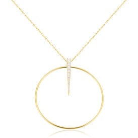 Damen Halskette Silber 925 Vergoldet Zirkonia - Ketten mit Anhänger  | OROVIVO