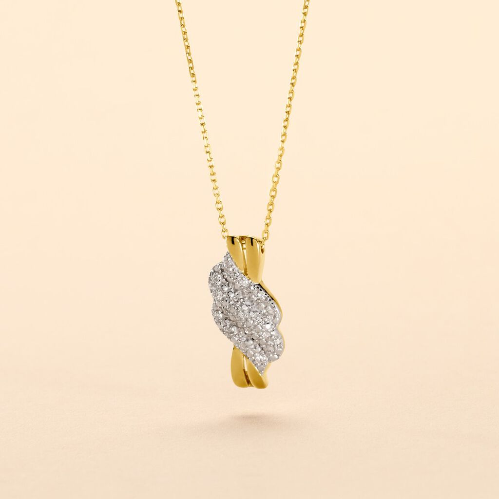Collier Or Jaune Ricoria Diamants - Spannringe Damen | OROVIVO