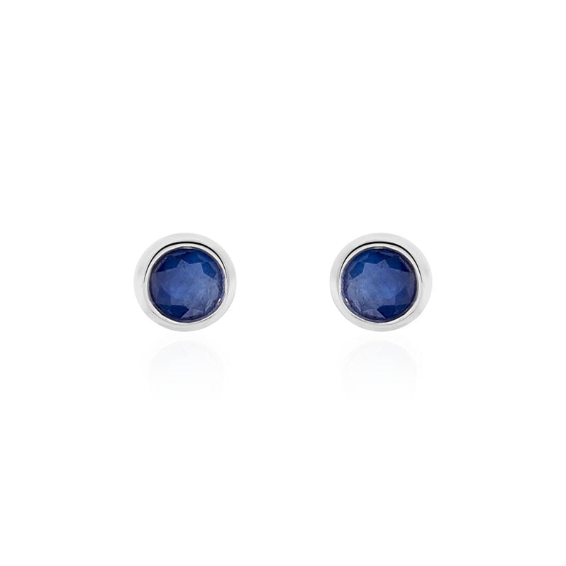 EDY FASSUNG ZARGE Damen Ohrstecker Wei&szlig;gold 375 (9 Karat) Saphir Blau 0,74 ct - Ohrstecker Damen | OROVIVO