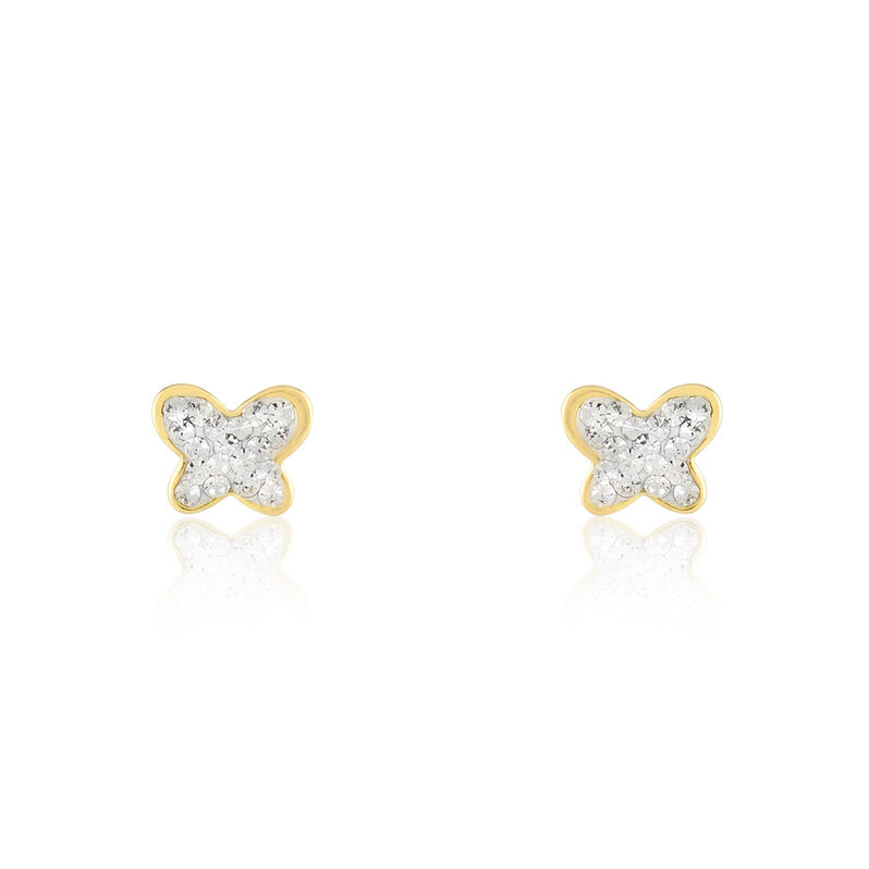 Ohrstecker Gold 375 Kristall Schmetterling - Ohrstecker Familie | OROVIVO