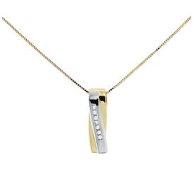 Damen Halskette Gold 333 Bicolor Diamanten 0,07ct - Ketten mit Anhänger Damen | OROVIVO