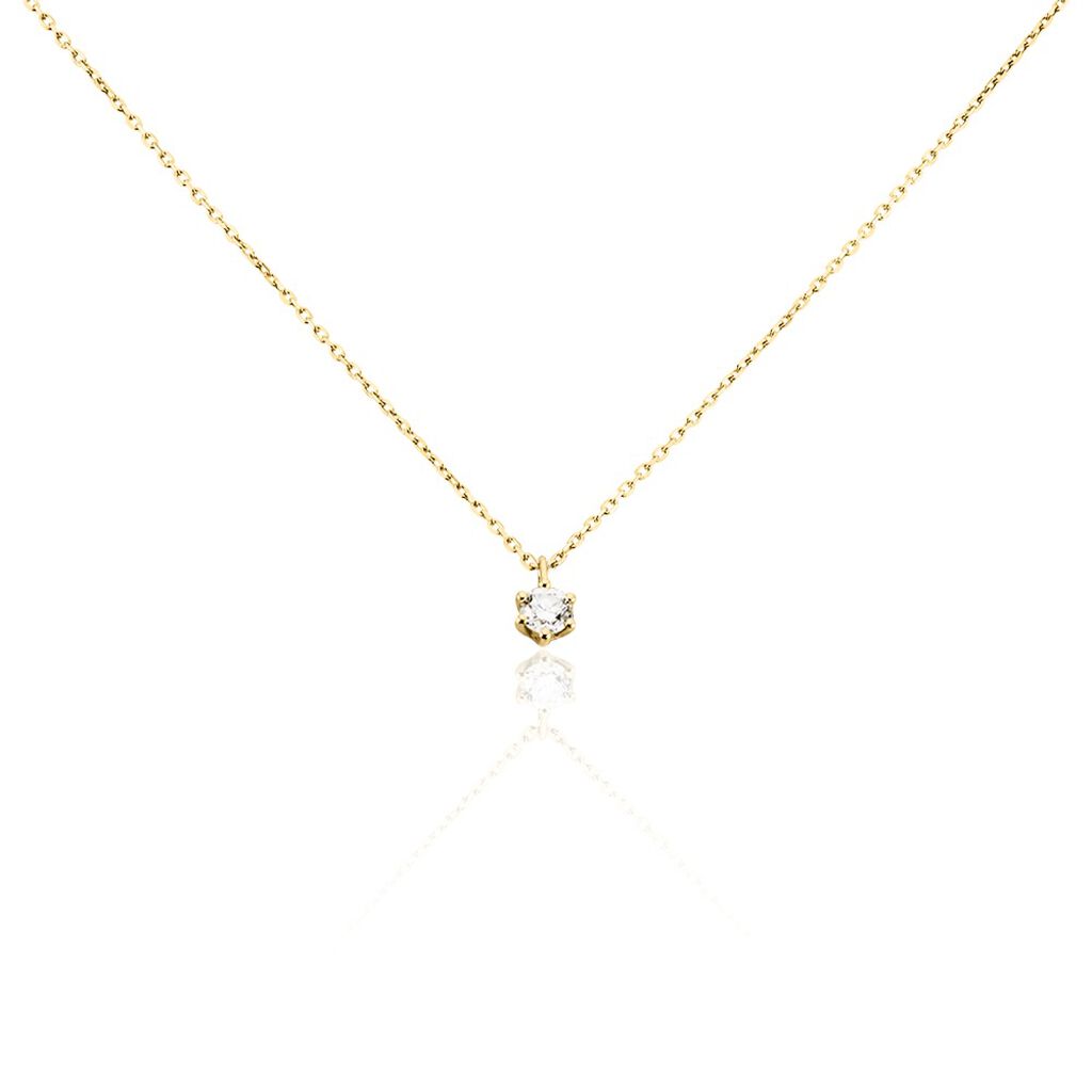Monopoli Damen Collier Gold 750 (18 Karat) Diamant Weiß 0,26 ct, Collier mit Stein