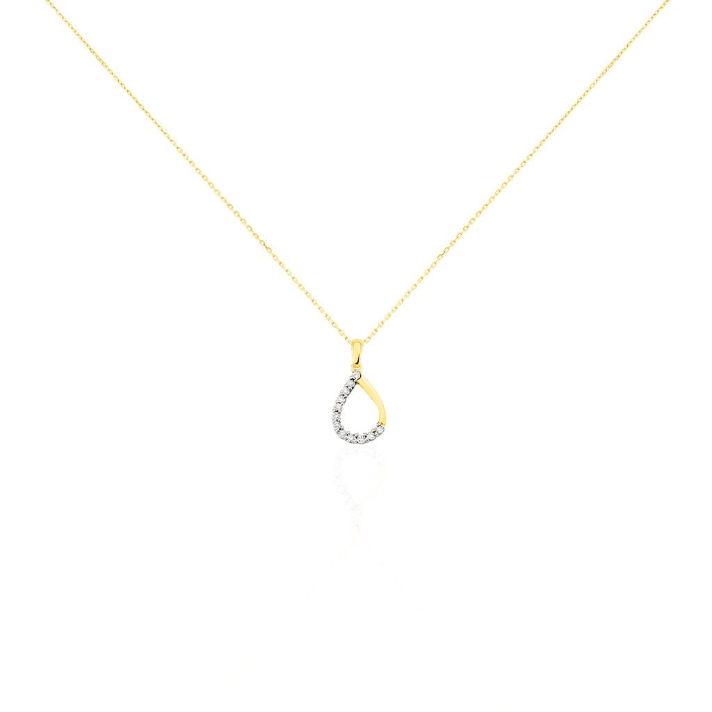 Collier Or Jaune Chrystalise Goutte Diamant - Spannringe Damen | OROVIVO