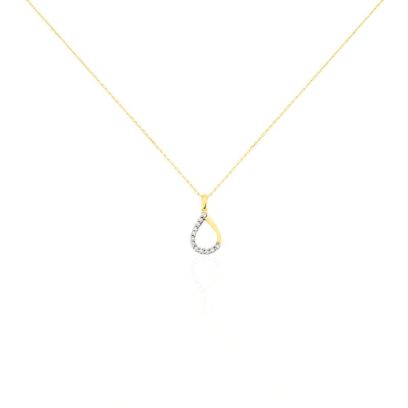 Collier Or Jaune Chrystalise Goutte Diamant - Spannringe Damen | OROVIVO