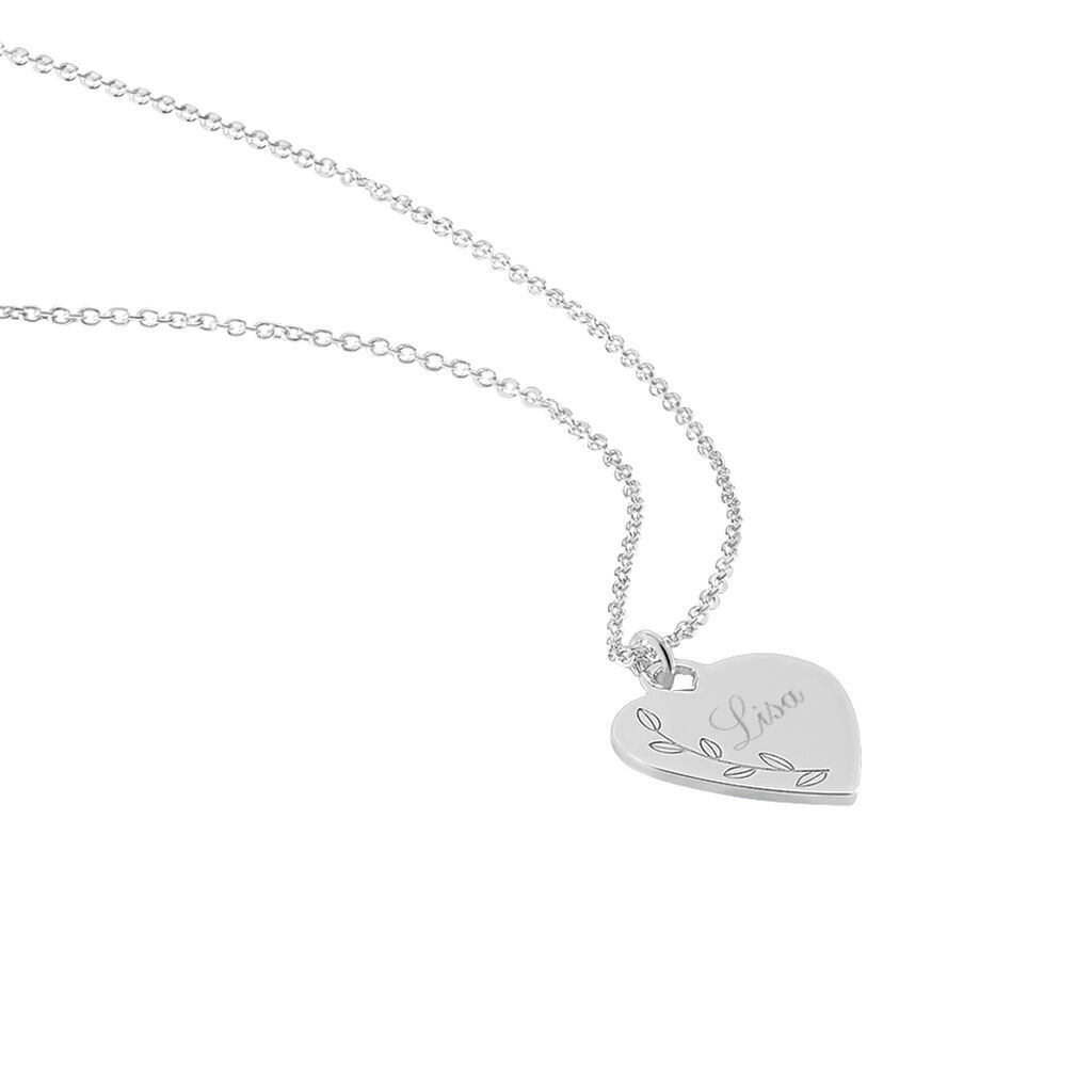 Damen Halskette Silber 925 Rhodiniert Gravur Herz - Halsketten Damen | OROVIVO