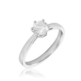 Ring Weißgold 750 Synthetischer Diamant 0,5ct - Ringe mit Stein Damen | OROVIVO