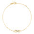 LUCIANA Damen Armband Gold 375 (9 Karat) Synthetischer Diamant Wei&szlig; 0,03 ct Unendlichkeit