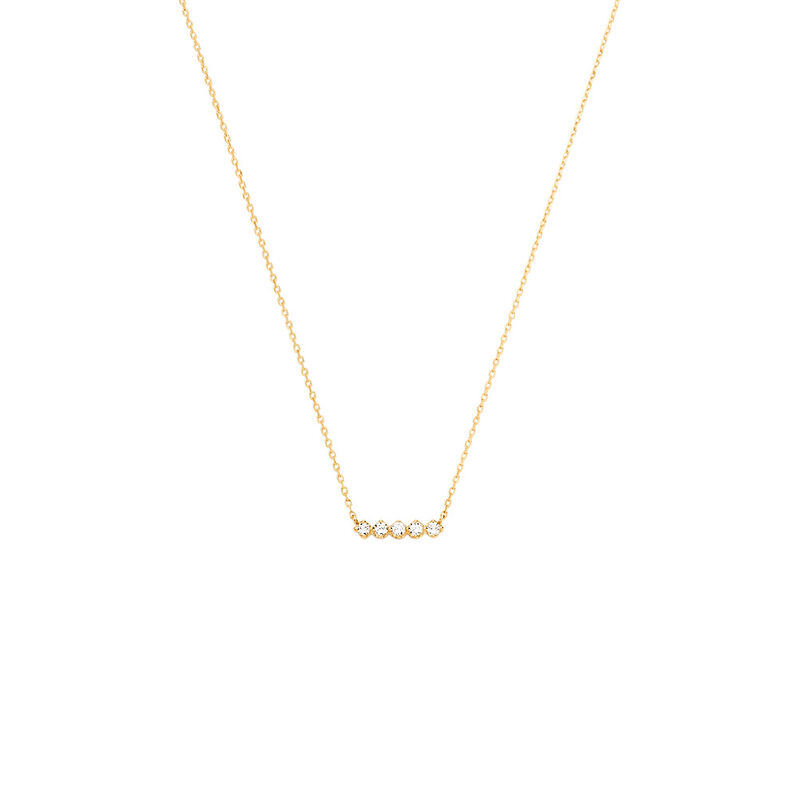 ZYLA Damen Collier Gold 375 (9 Karat) Synthetischer Diamant Wei&szlig; 0,1 ct - Halsketten Damen | OROVIVO