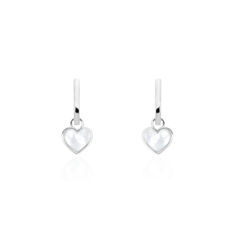 Damen Creolen Silber 925 Perlmutt Herz - Creolen Damen | OROVIVO