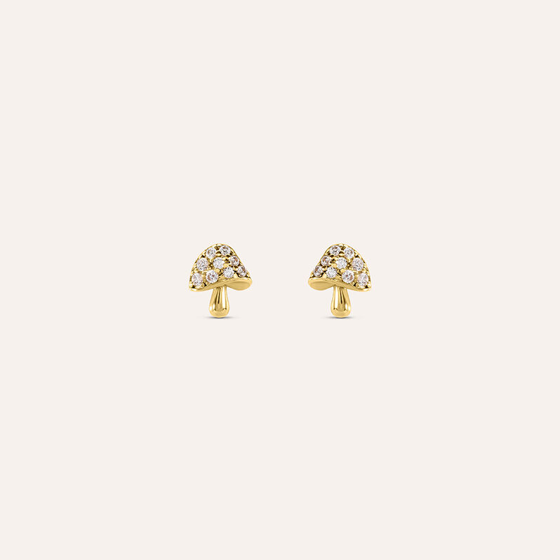 Orecchini Lobo Bon Ton Oro Giallo Cubic Zirconia - Spannringe Damen | OROVIVO