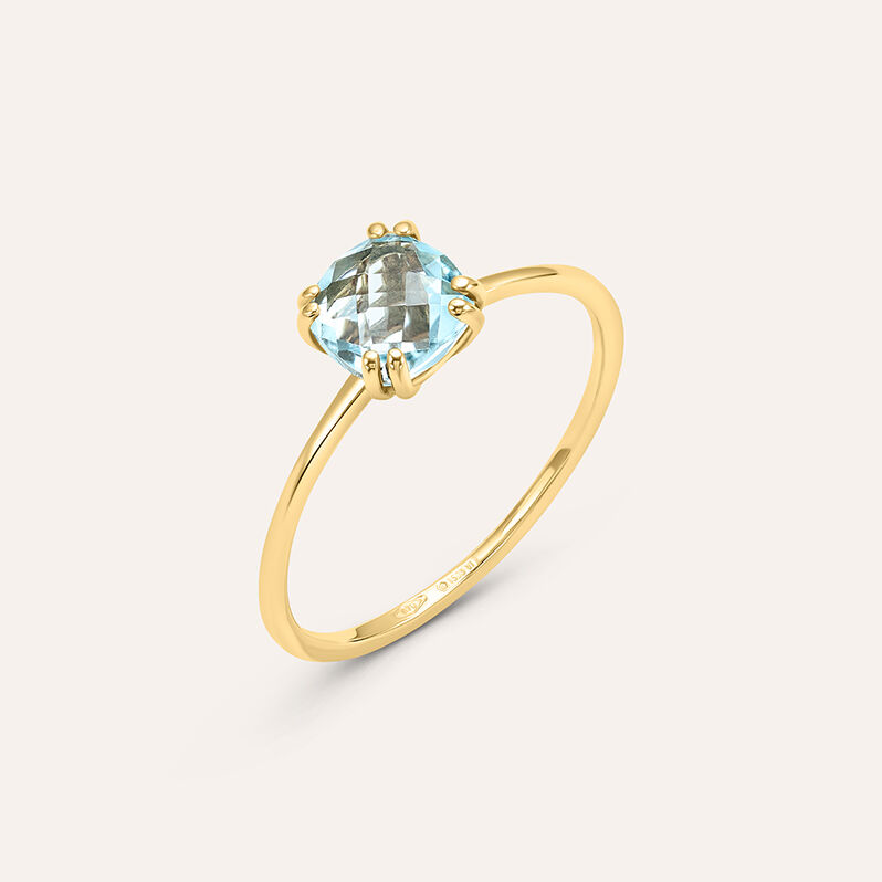 Anello Solitario Amélie Oro Giallo Topazio - Spannringe Damen | OROVIVO