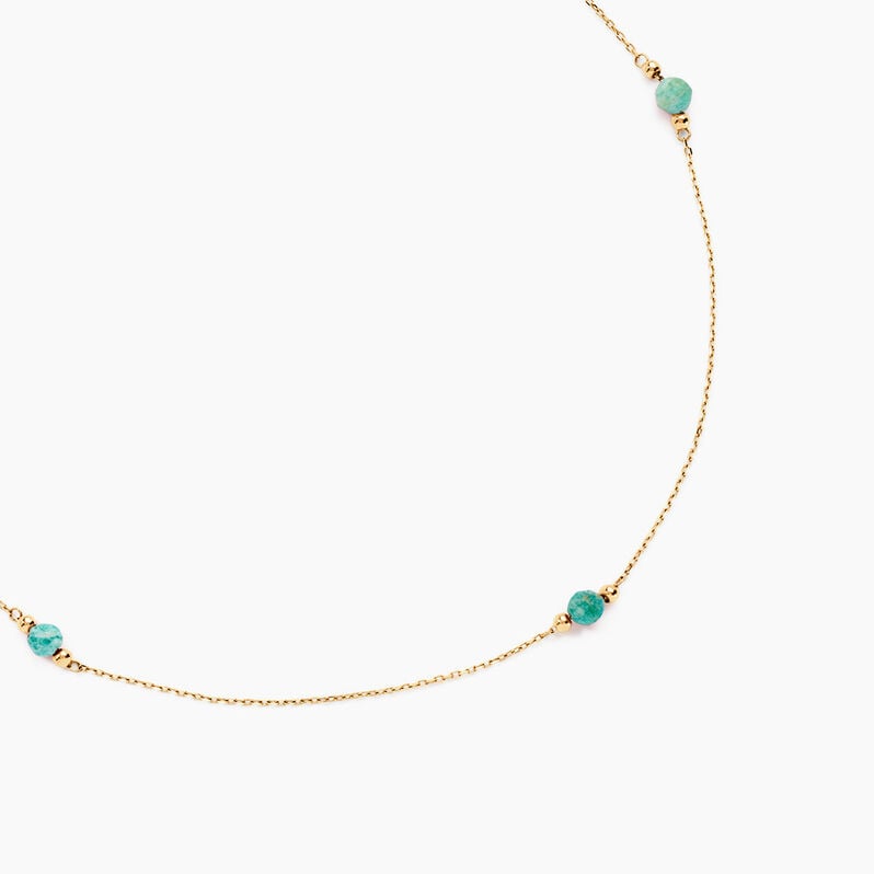 Collier Billy Or Jaune Turquoise - Spannringe Damen | OROVIVO