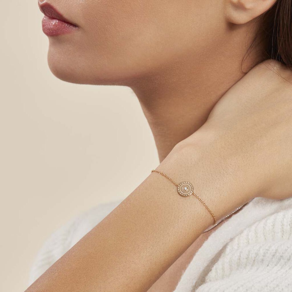 Bracelet Plaque Or Carmina Cercle Cisele - Spannringe Damen | OROVIVO