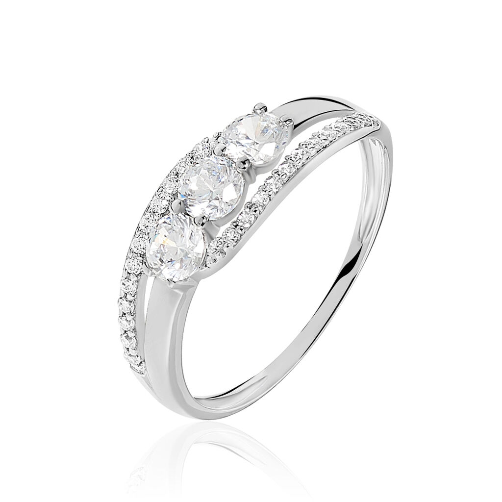 Bague Comete Or Blanc Oxyde De Zirconium - Spannringe Damen | OROVIVO
