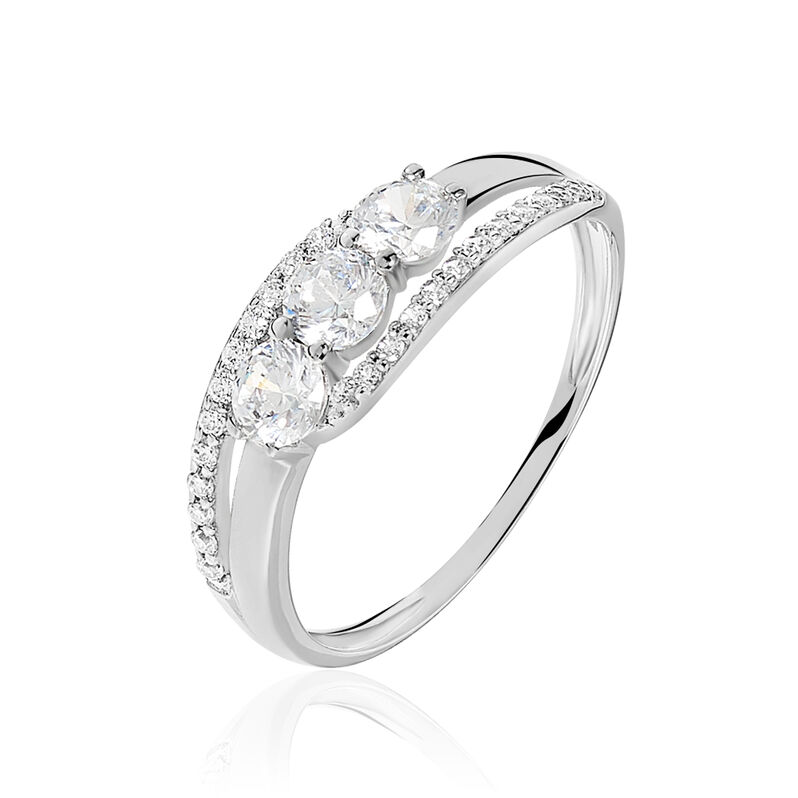 Bague Comete Or Blanc Oxyde De Zirconium - Spannringe Damen | OROVIVO