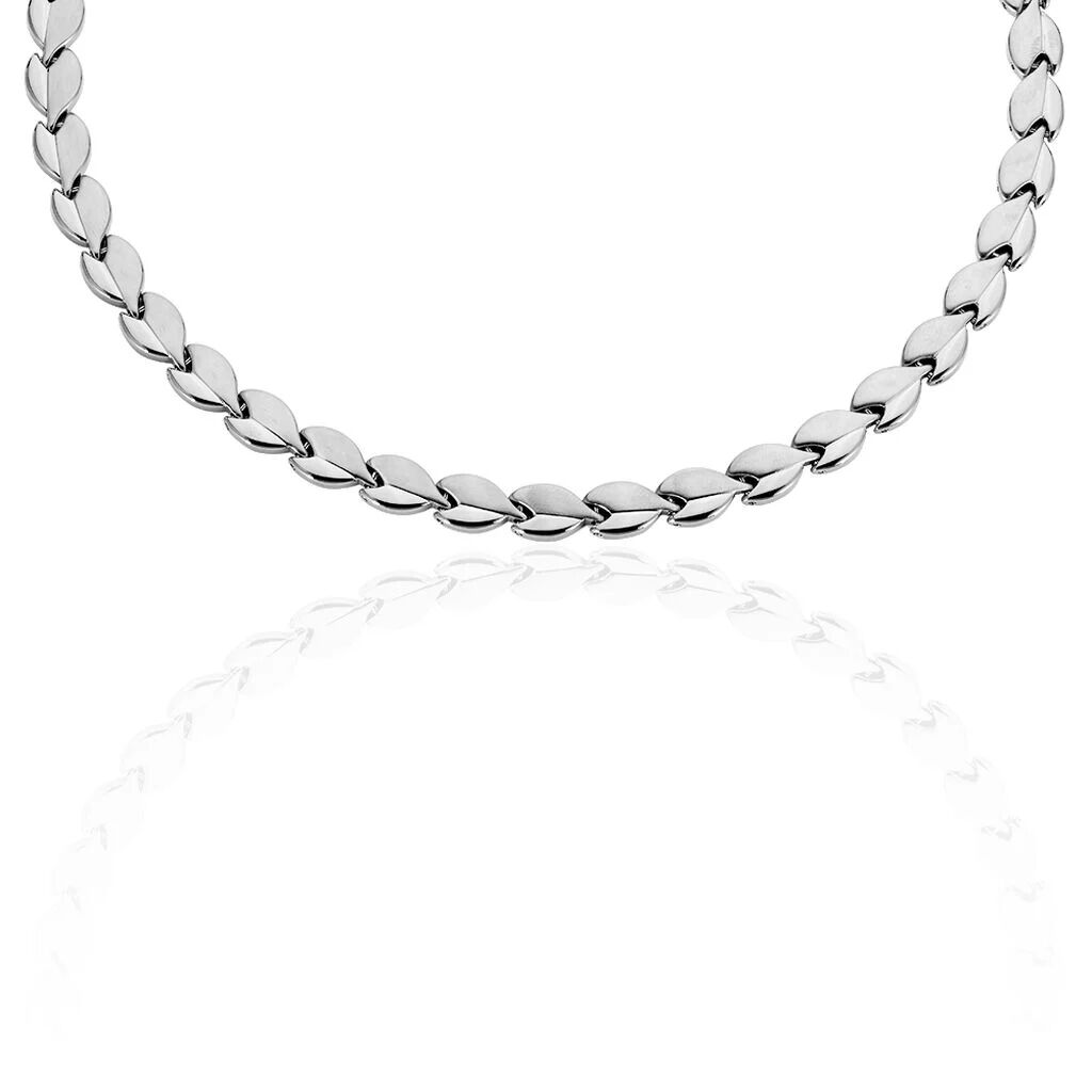 MALENNA Damen Kette Edelstahl Bl&uuml;tenblatt B 3 mm