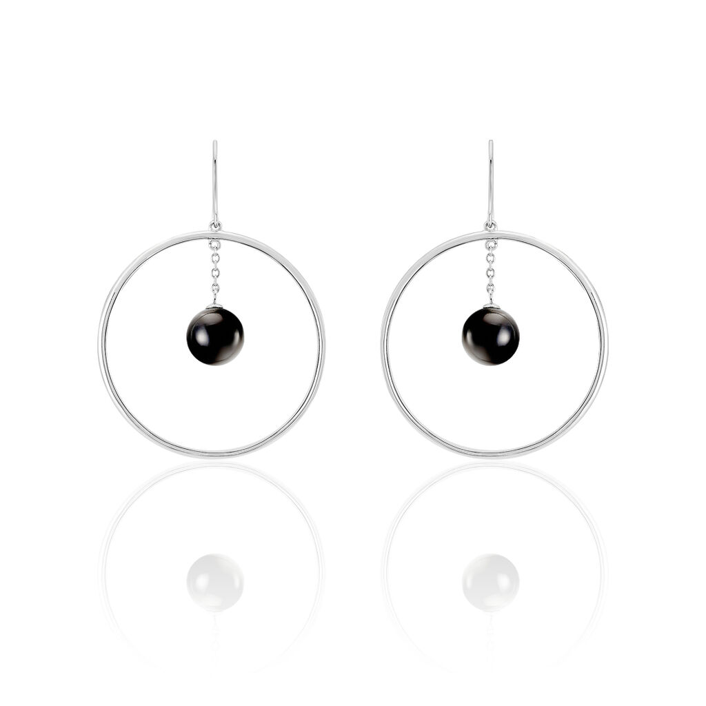 Boucles D'oreilles Pendantes Camyae Argent Blanc Céramique - Spannringe Damen | OROVIVO