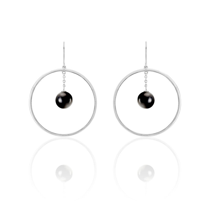 Boucles D'oreilles Pendantes Camyae Argent Blanc Céramique - Spannringe Damen | OROVIVO