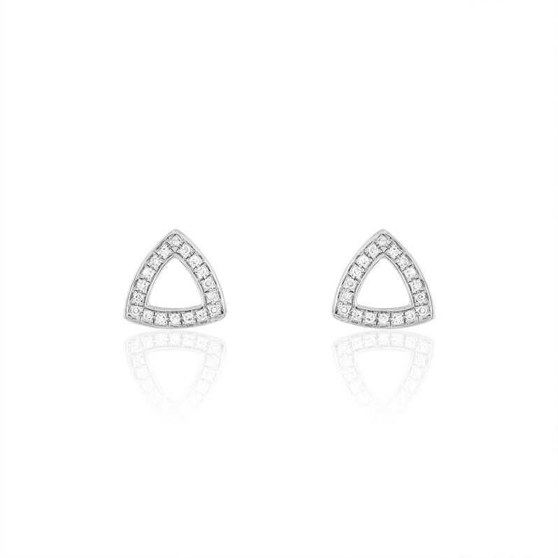 Boucles D'oreilles Puces Or Blanc Diamant - Spannringe Damen | OROVIVO