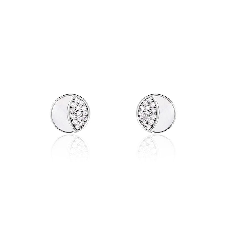 Boucles D'oreilles Puces Argent Rhodié Haile Oxydes De Zirconium - Spannringe Damen | OROVIVO