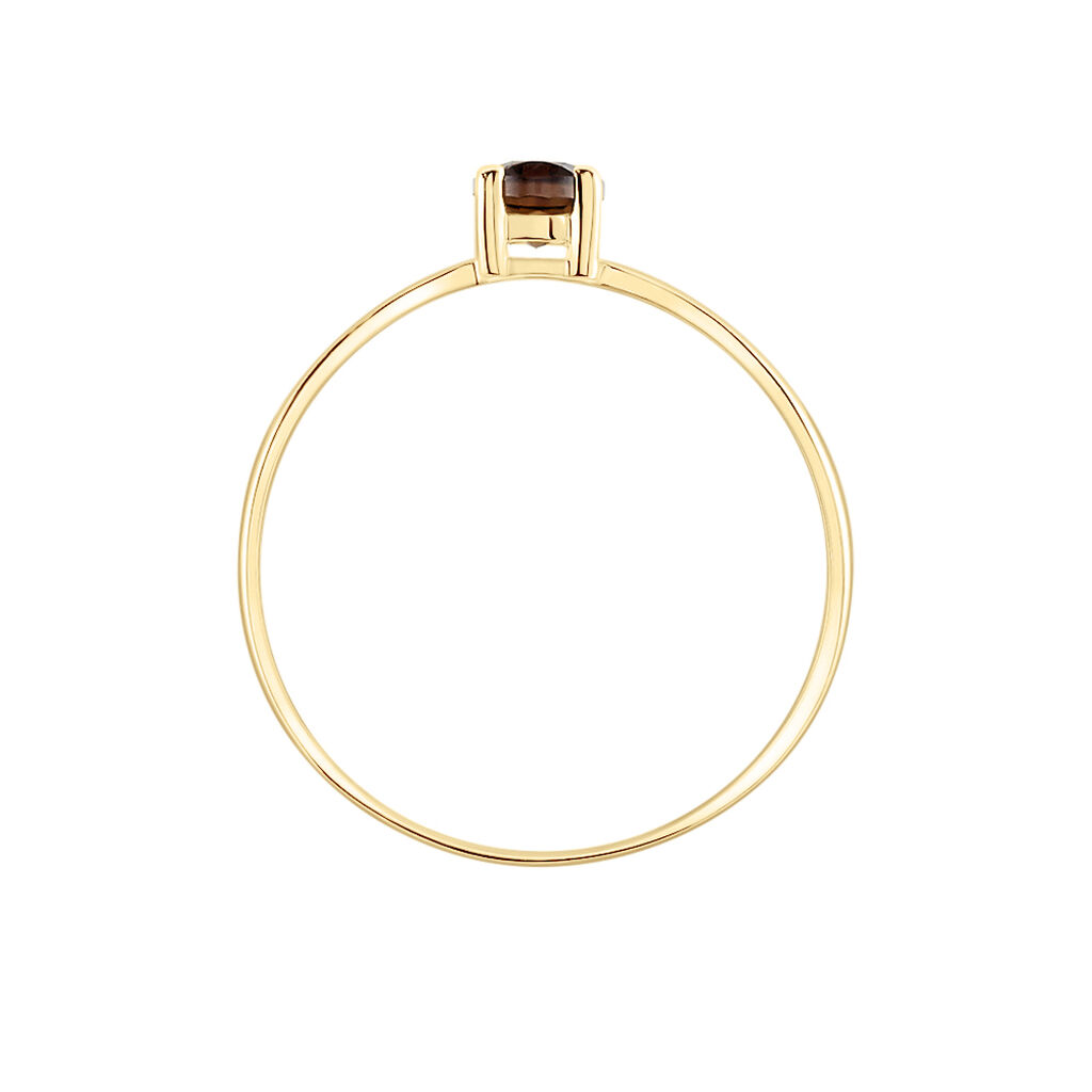 Bague Or Jaune Lily Quartz Fume - Spannringe Damen | OROVIVO