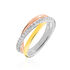 CELESTE Damen Ring Silber Tricolor 925 Zirkonia Wei&szlig; 0,63 ct B 7 mm