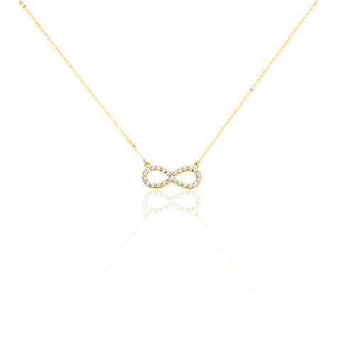 Damen Collier Gold 375 Zirkonia Unendlichkeit Klothilda 42cm - Halsketten Damen | OROVIVO